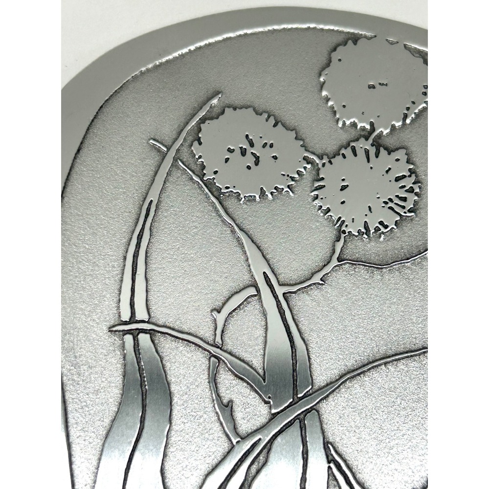 Don Sheil Australia Handcrafted Aluminum Eucalyptus Floral Tray Trinket Dish - Picture 8 of 15
